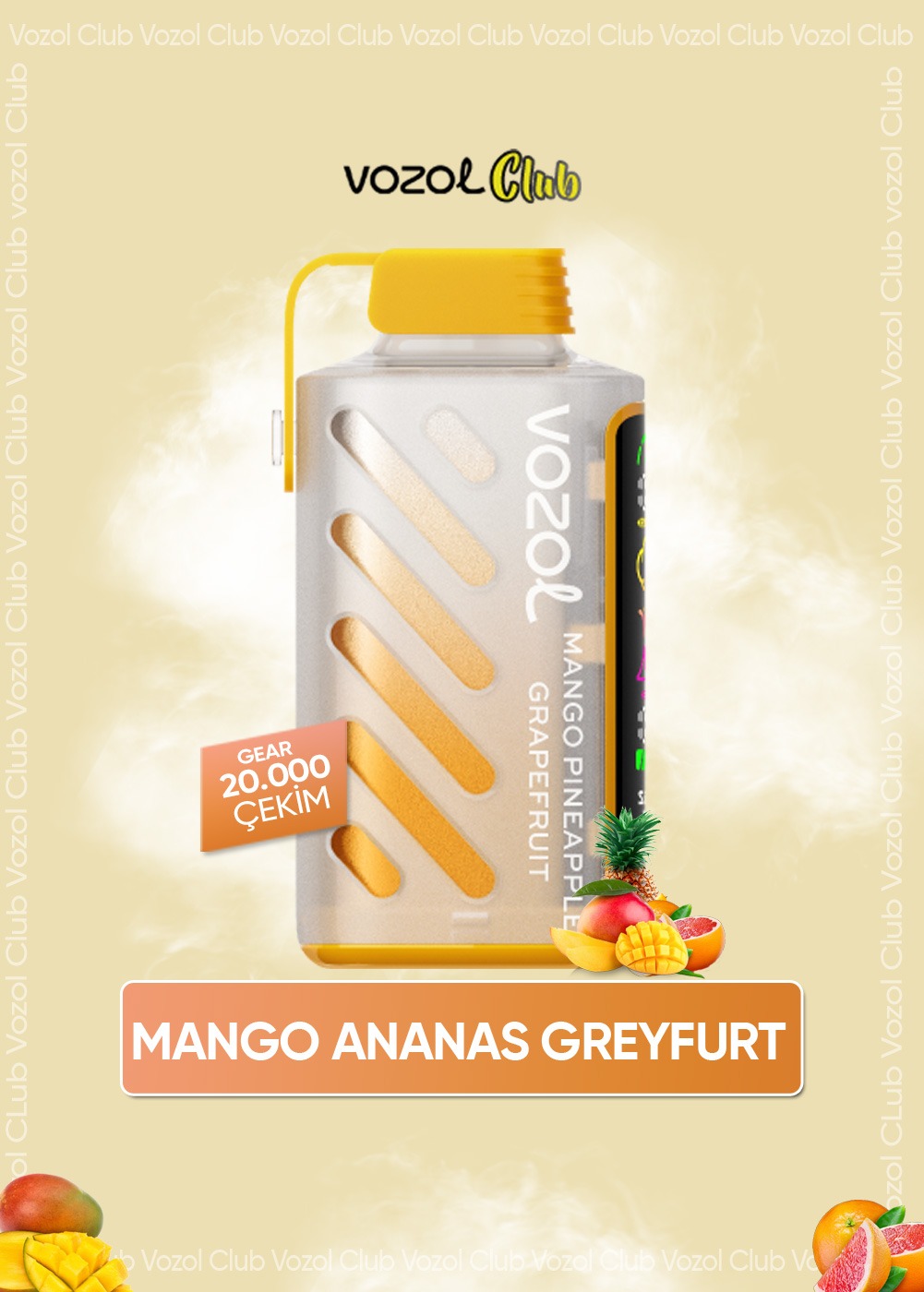 Vozol Gear Power 20000 Mango Pineapple Grapefurt